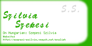 szilvia szepesi business card